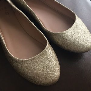 Gold ballet flats
